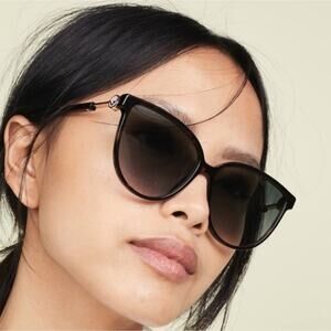 NWT$325 FENDI FF Black Grey Shaded Round 0412/S 203274 (807 9O) 58mm Sunglasses